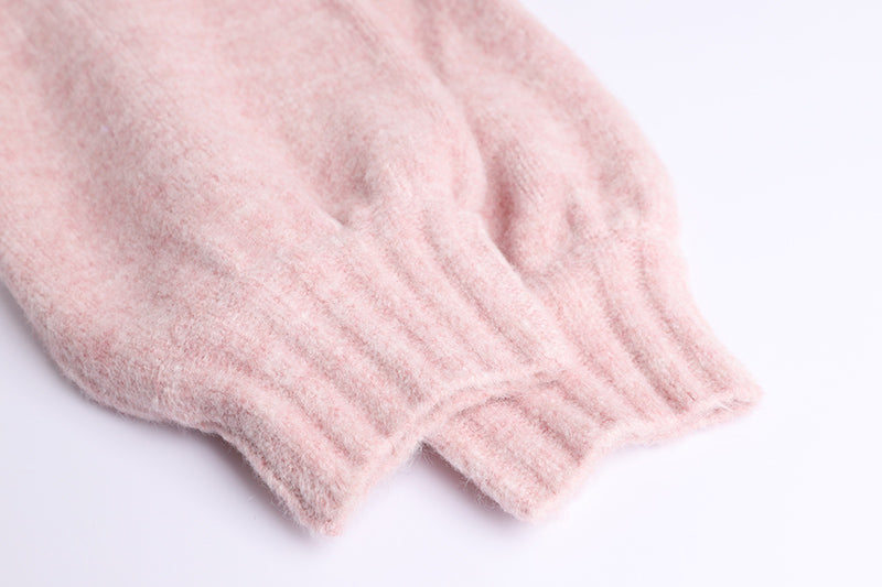 Knitted Cardigan Pink Cherry Sweater